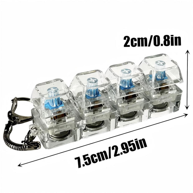 Transparent Fingertip Keyboard Keychain, To Press Key, Porta