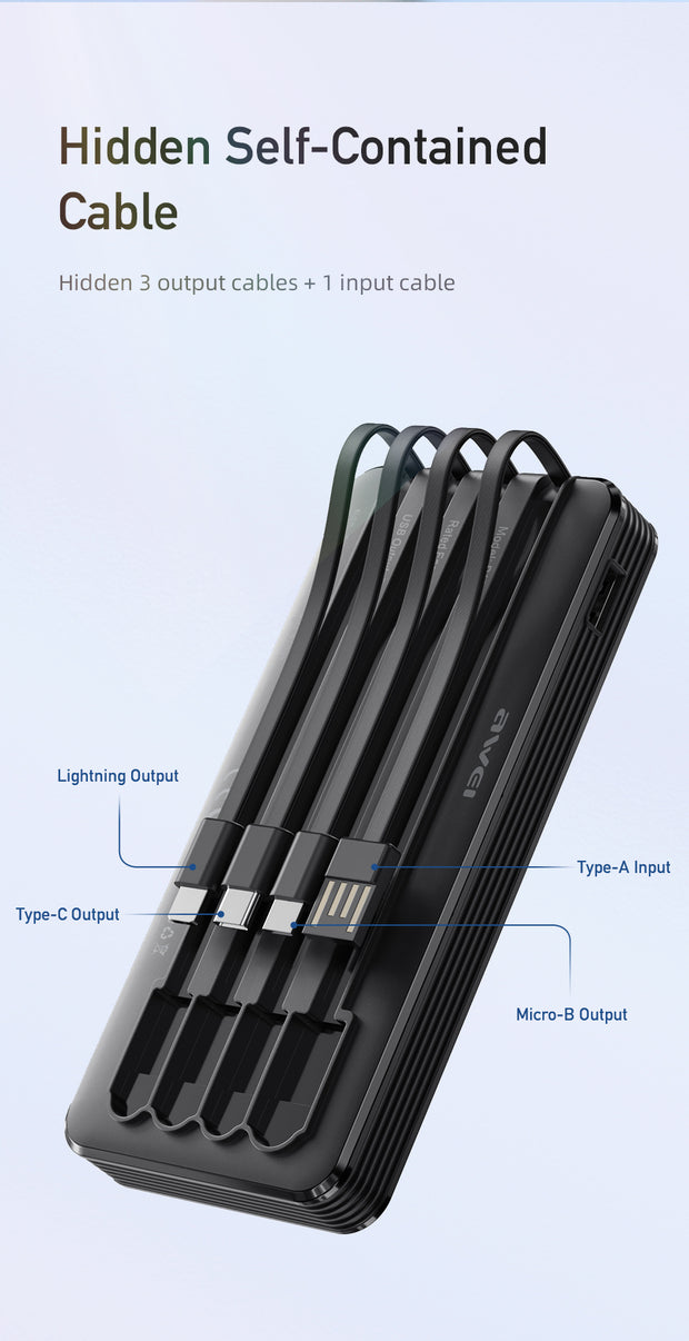 AWEI Built-in Wired Intelligent Multi-Output Power Bank