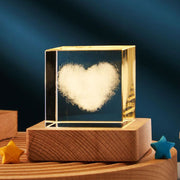 3D Transparent Crystal Cube Desktop Decoration S