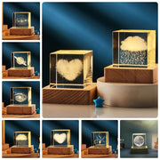 3D Transparent Crystal Cube Desktop Decoration S