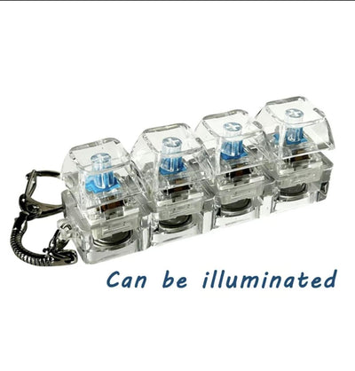 Transparent Fingertip Keyboard Keychain, To Press Key, Porta