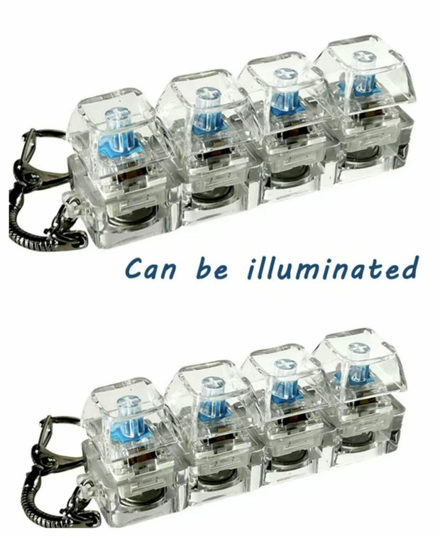 Transparent Fingertip Keyboard Keychain, To Press Key, Porta